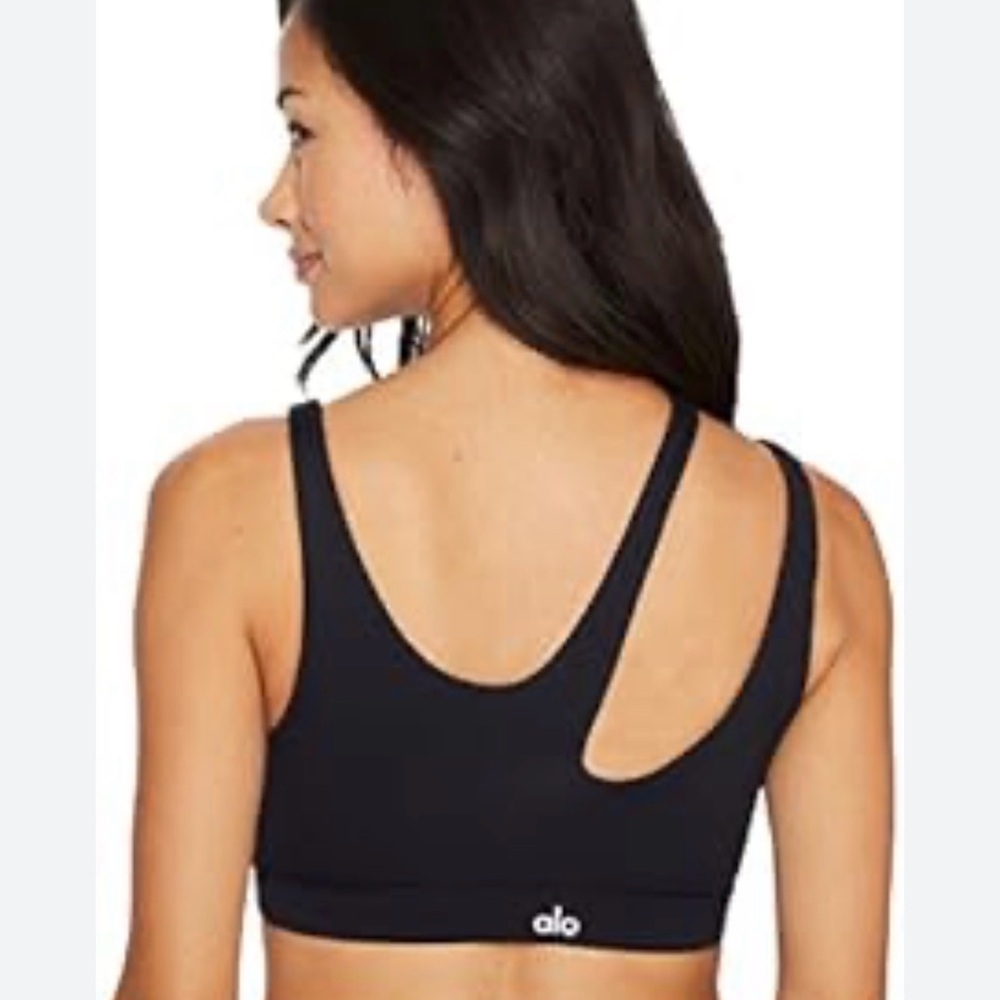 ALO Yoga Women's Black Asymmetrical Back Sports Bra
